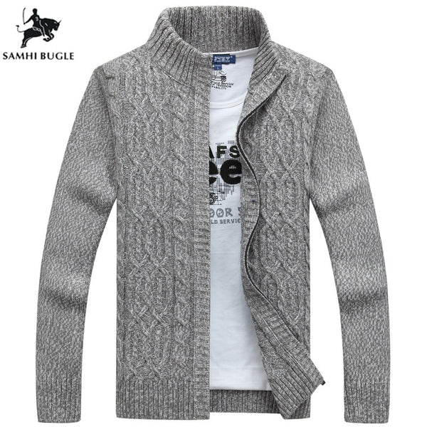 Men's Sweaters For Thickening Warm Cashmere Sweater Men Fashion Zipper Cardigan Men Sweater Men