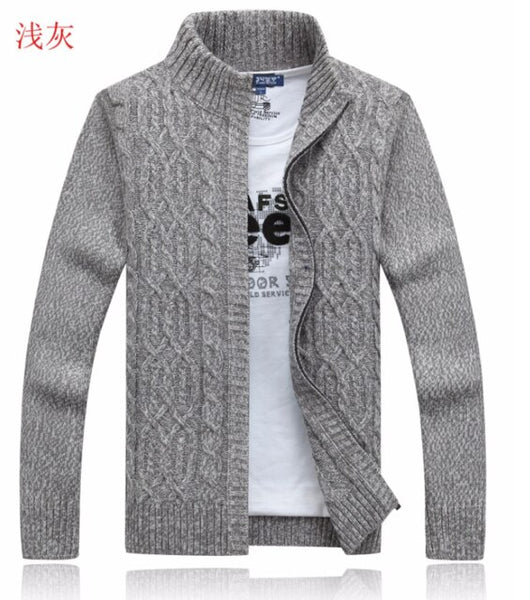 Men's Sweaters For Thickening Warm Cashmere Sweater Men Fashion Zipper Cardigan Men Sweater Men