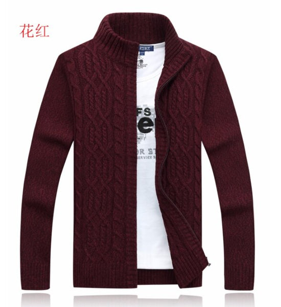 Men's Sweaters For Thickening Warm Cashmere Sweater Men Fashion Zipper Cardigan Men Sweater Men