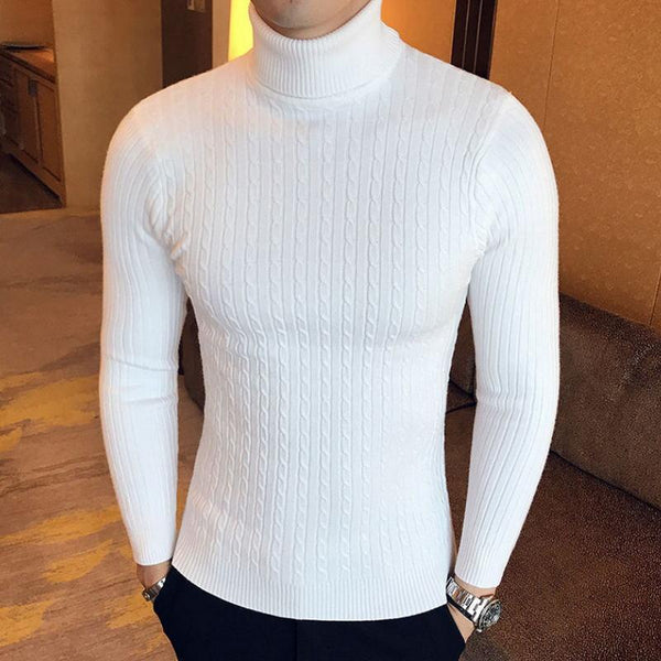 Turtle Neck Men Sweater Christmas Cotton Male Sweater Pullover Turtle Neck Men's Jumper Men's Knitwear Pull