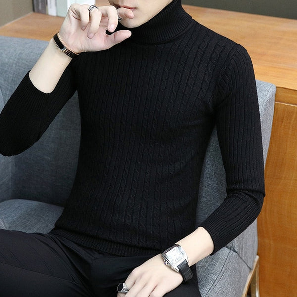 Turtle Neck Men Sweater Christmas Cotton Male Sweater Pullover Turtle Neck Men's Jumper Men's Knitwear Pull