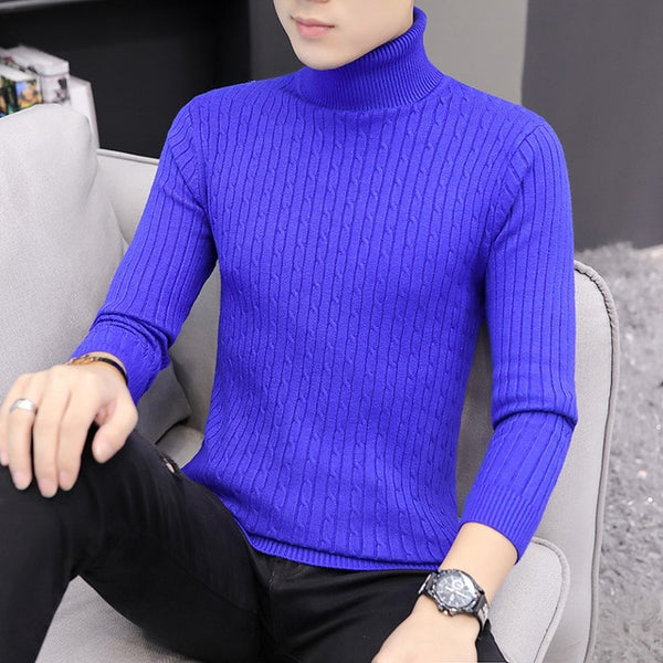 Turtle Neck Men Sweater Christmas Cotton Male Sweater Pullover Turtle Neck Men's Jumper Men's Knitwear Pull