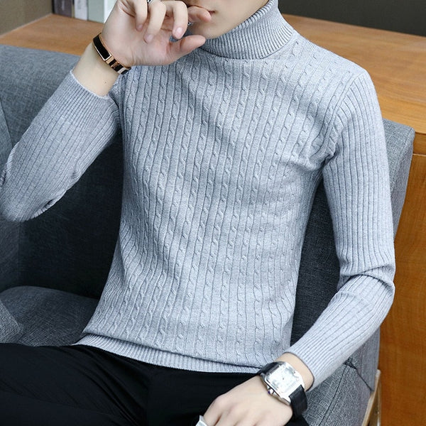 Turtle Neck Men Sweater Christmas Cotton Male Sweater Pullover Turtle Neck Men's Jumper Men's Knitwear Pull