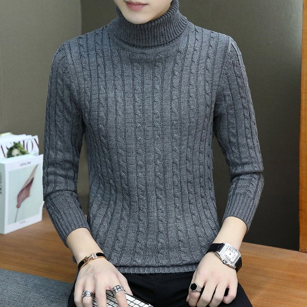 Turtle Neck Men Sweater Christmas Cotton Male Sweater Pullover Turtle Neck Men's Jumper Men's Knitwear Pull