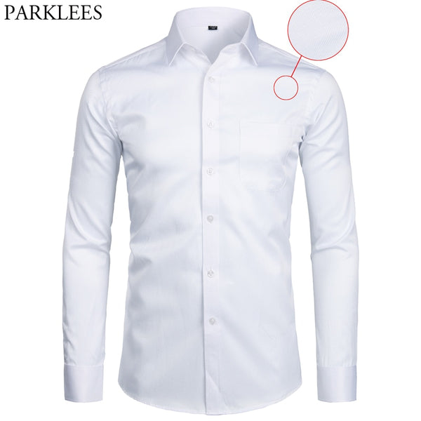 Business Dress Shirt Men Fashion Slim Fit Long Sleeve Solid Casual Shirts Men's Working Office Wear Shirt With Pocket