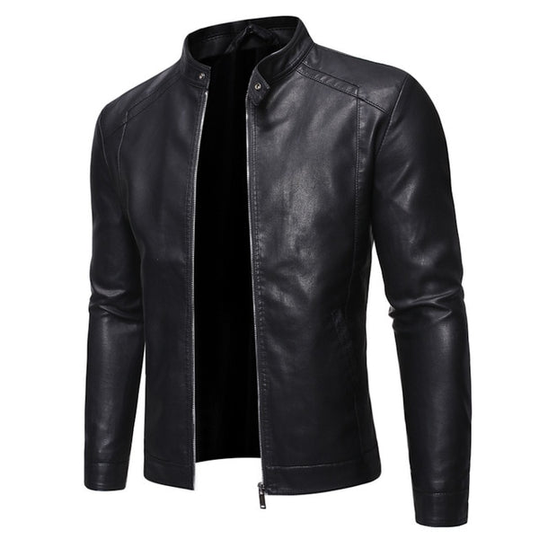 Men Faux Leather Jacket Motorcycle Men's