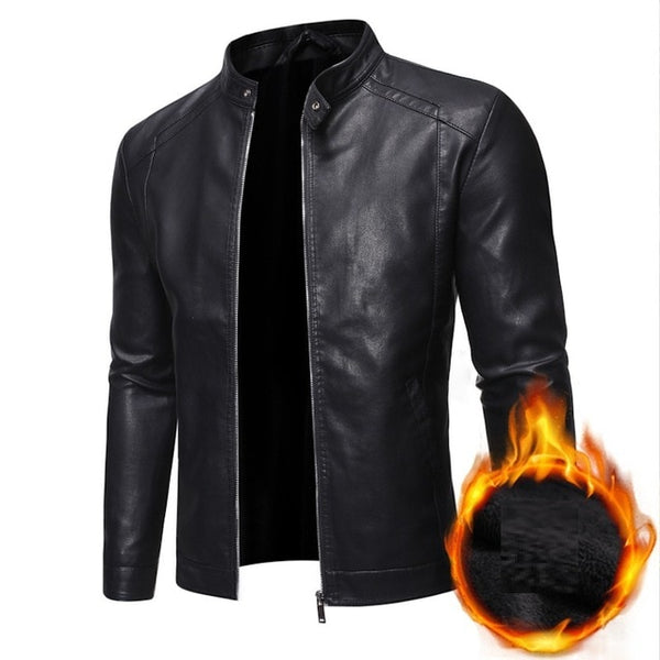 Men Faux Leather Jacket Motorcycle Men's