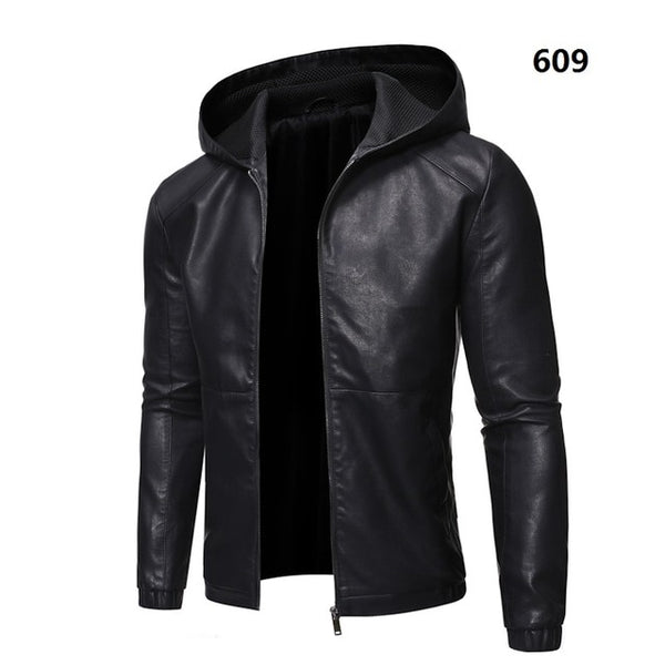 Men Faux Leather Jacket Motorcycle Men's