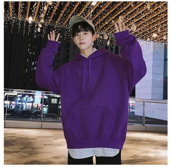 Purple Sweatshirts Hot Sale Fashion Icon Men Hoodies Warm Pullovers Casual Hip Hop Hoody Boy Tracksuit