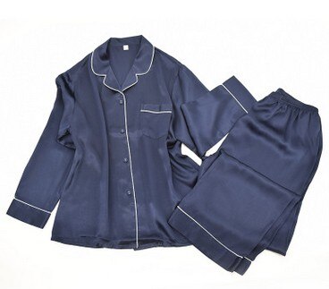 New Silk Pajamas, WoMen's Long Sleeve Trousers, 100% Silk Shirts, Lapel Silk, Silk Clothes, 3