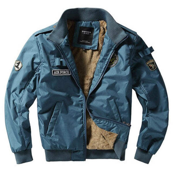 Bomber Jacket Ma1 Air Force Pilot Casual New Arrival Military Style Men Thick Fleece Coat Male Khaki