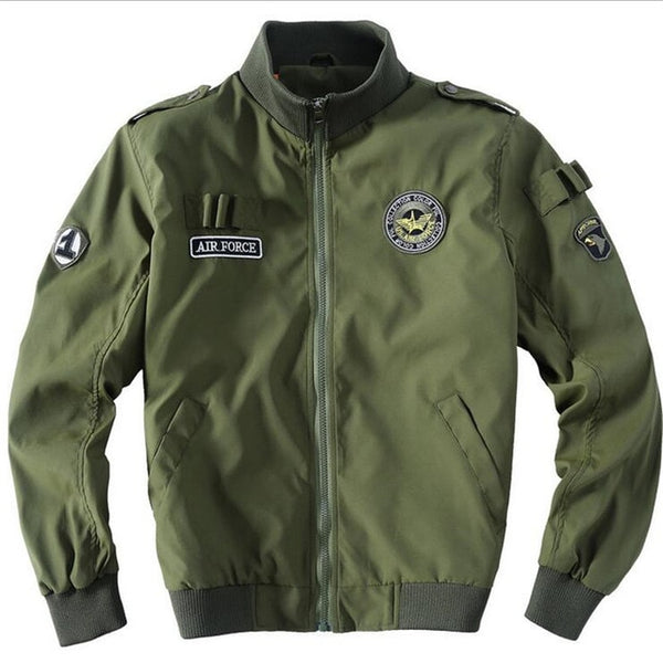 Bomber Jacket Ma1 Air Force Pilot Casual New Arrival Military Style Men Thick Fleece Coat Male Khaki