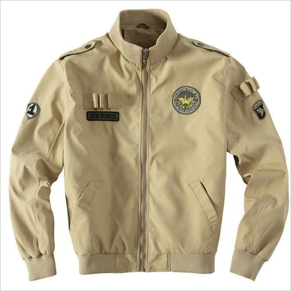 Bomber Jacket Ma1 Air Force Pilot Casual New Arrival Military Style Men Thick Fleece Coat Male Khaki